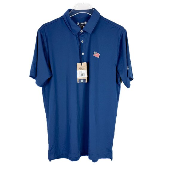 NWT Chubbies The Out of the Blue Performance Polo 2.0 Navy US Flag Size Medium M - Picture 2 of 12